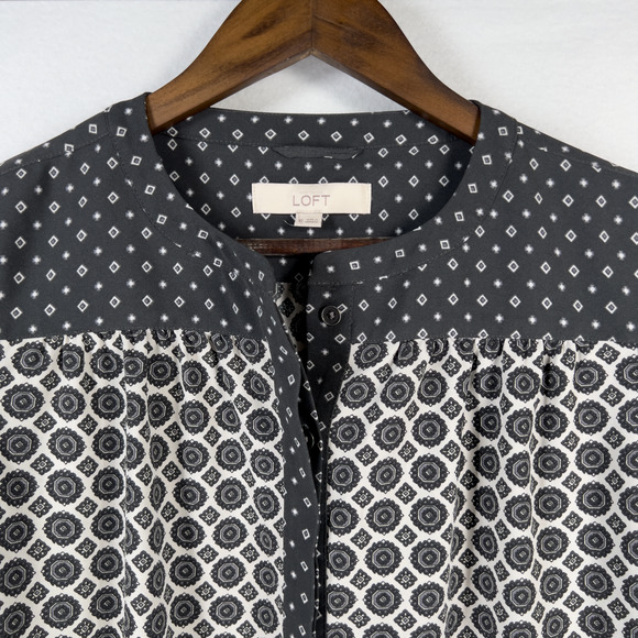 Ann Taylor Loft Dress Geometric Floral Retro Size XS - Picture 2 of 5